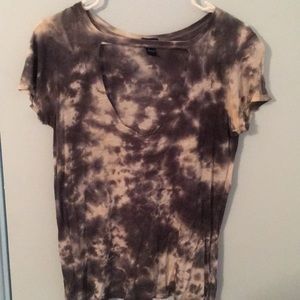 Acid wash shirt with an open front